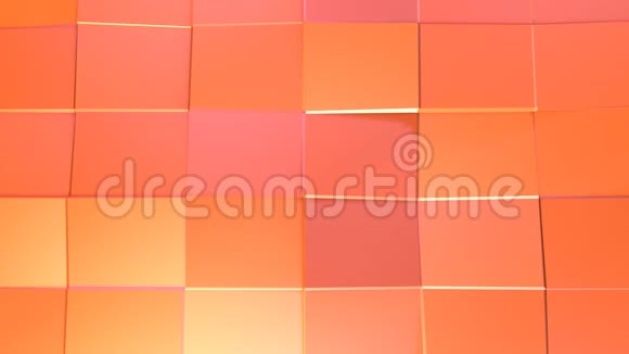 摘要简单的粉红色橙色低聚三维表面作为转化环境软几何低聚运动背景视频的预览图