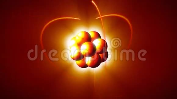 原子与中子和质子的动画科学标志视频的预览图