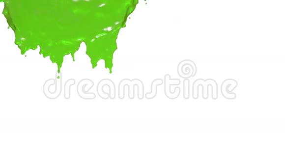 绿色的油漆慢慢地流下来视频的预览图