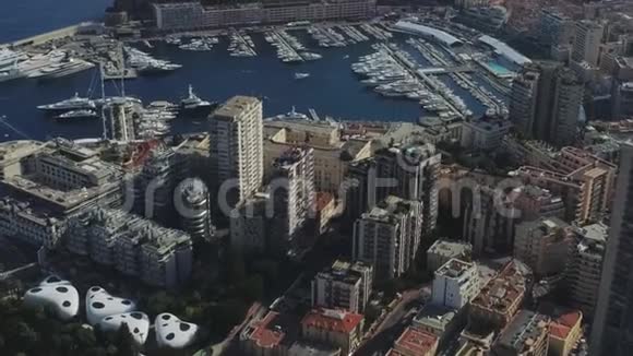摩纳哥蒙特卡洛市法国海镇港口游艇和赌场视频的预览图
