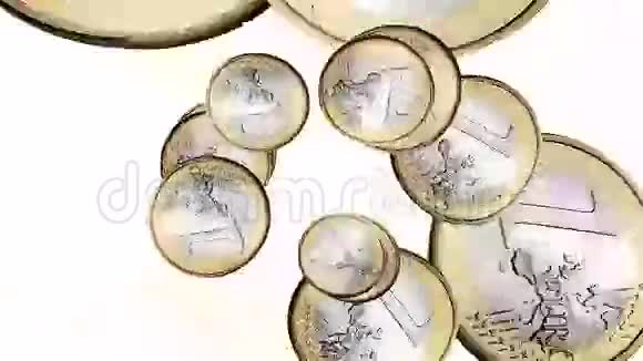 旋转的欧元硬币视频的预览图