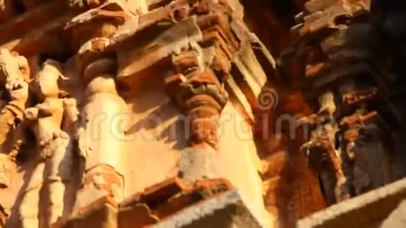 坐在寺庙墙上的印度松鼠视频的预览图