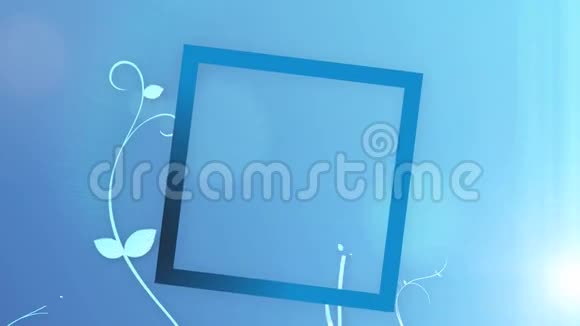 精致的蓝色装饰背景与标题框架视频的预览图