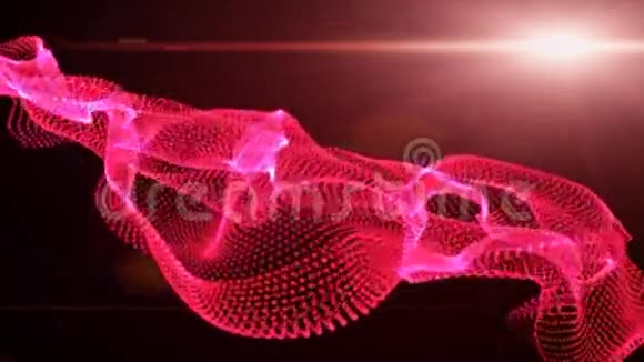 运动图形元素红色图形波形状是粒子视频的预览图