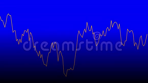 股票市场投资交易蓝色背景图上的橙色线图视频的预览图