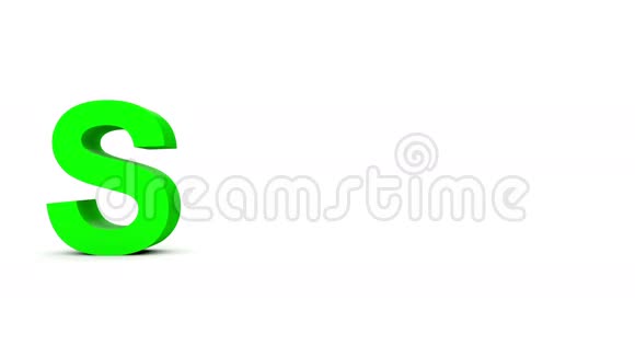 SALE30fps循环阿尔法哑光预先渲染在黑色准备合成绿色3D字母上下移动在白色视频的预览图