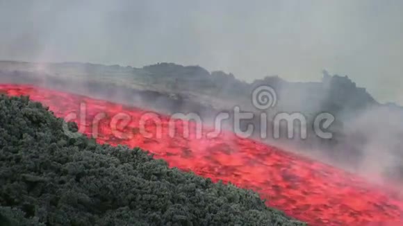 意大利埃特纳火山熔岩流视频的预览图
