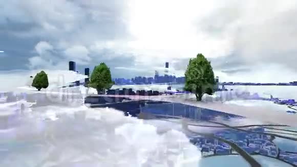 阴天间多云的太阳能城市视频的预览图