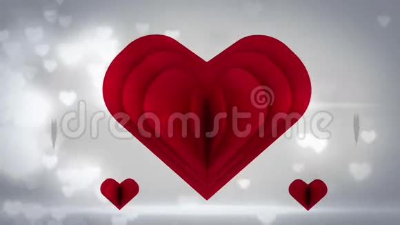 红色的心在闪闪发光的背景中打开了一个字视频的预览图