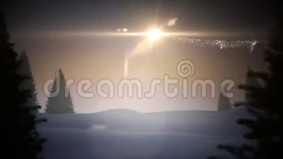 在雪球内的圣诞树用法语表示神奇的问候视频的预览图
