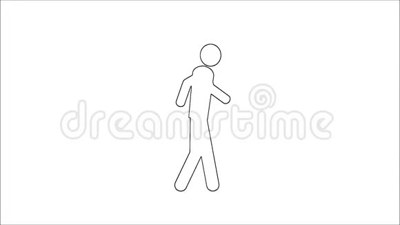 停止动作剪贴画的人走的轮廓视频的预览图
