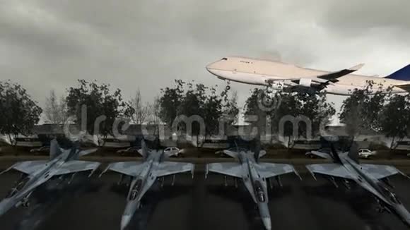 沥青和客机上的战机视频的预览图