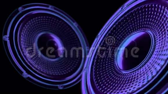 音乐无缝环霓虹灯扬声器3D译文视频的预览图
