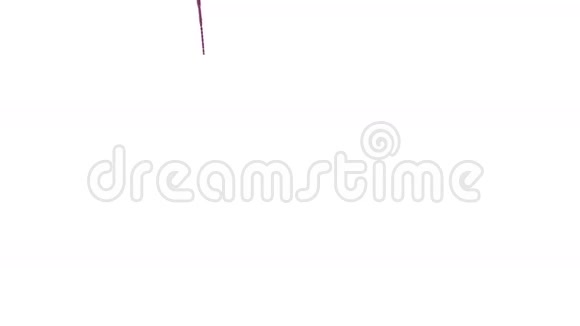 紫色的油漆在白色的背景上飞溅滴落在白色上3D渲染与阿尔法面具视频的预览图