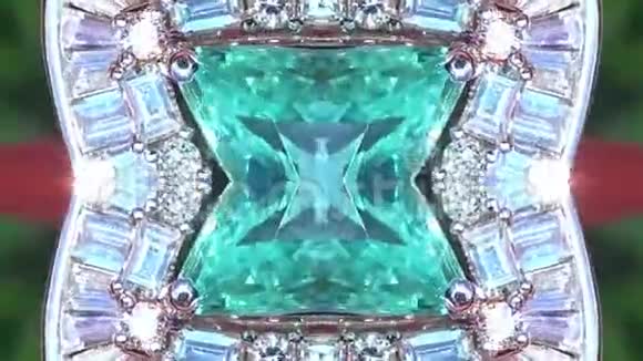 闪闪发光的宝石钻石的万花筒效应视频的预览图