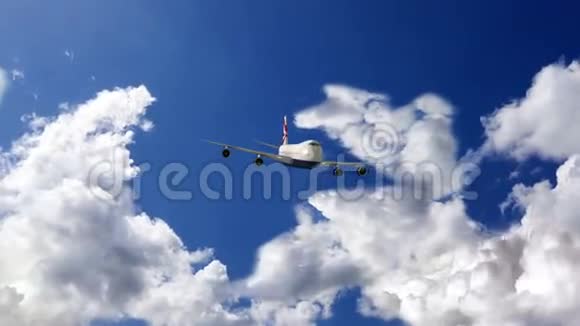 飞机飞过云层三维动画视频的预览图