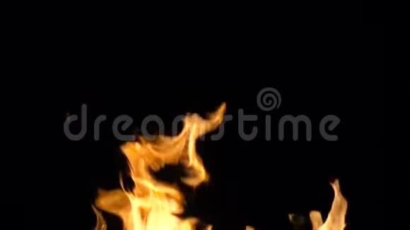 在黑色背景上燃烧火焰视频的预览图
