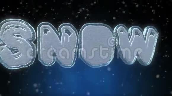雪三维文字循环动画视频的预览图