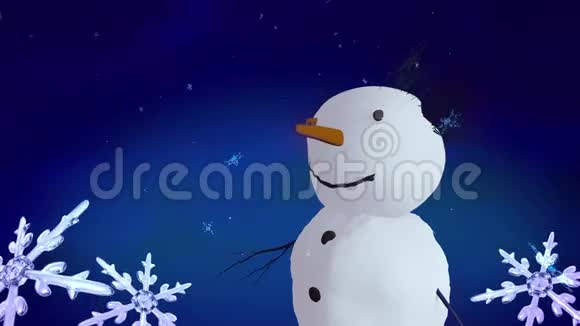 雪人和圣诞雪花视频的预览图