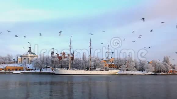 冬天的斯德哥尔摩城视频的预览图