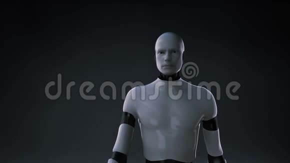 机器人触摸屏数字线条打造感叹号形状数字概念视频的预览图
