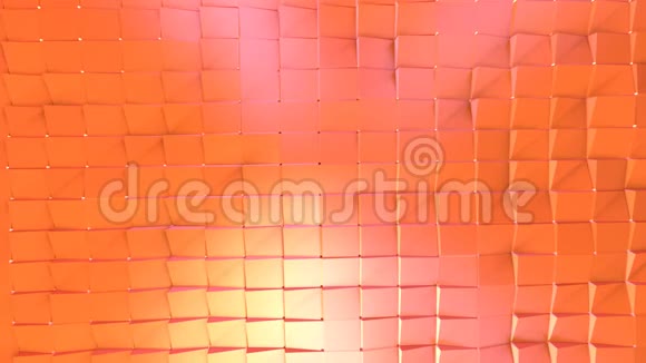 摘要简单的粉红色橙色低聚三维表面作为晶体细胞移动的软几何低聚运动背景视频的预览图