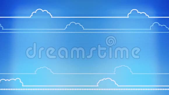 蓝色背景上的云线动画视频的预览图