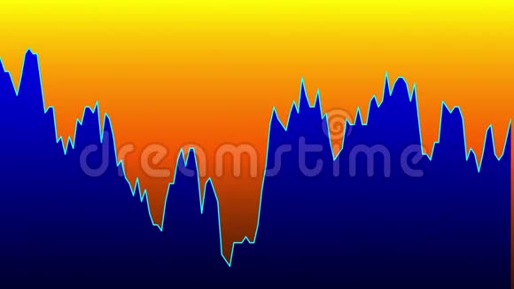 股票市场投资交易橙色背景图上的蓝线图视频的预览图