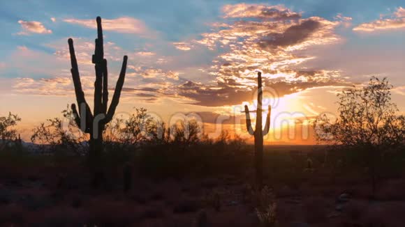 亚利桑那州斯科茨代尔沙漠日落视频的预览图