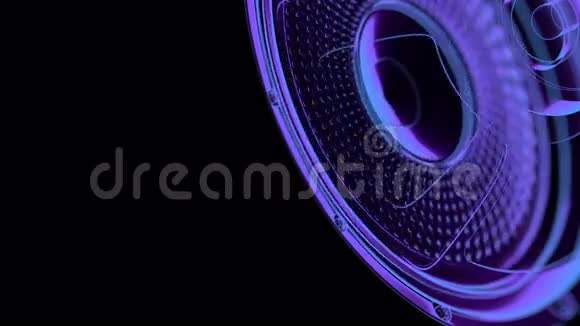 无缝vj音乐运动循环霓虹灯扬声器在角落3D译文视频的预览图