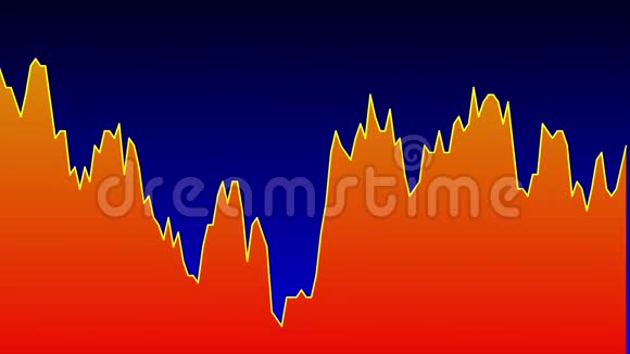 股票市场投资交易蓝色背景图上的橙色线图视频的预览图