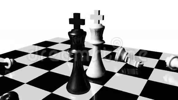 国际象棋的动画站起来竞争概念视频的预览图