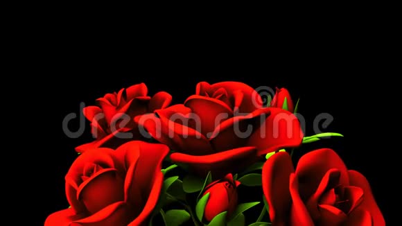 黑色文字空间的红玫瑰花束视频的预览图
