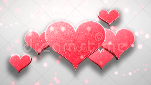 动画特写动作浪漫的心情人节闪亮的背景视频的预览图