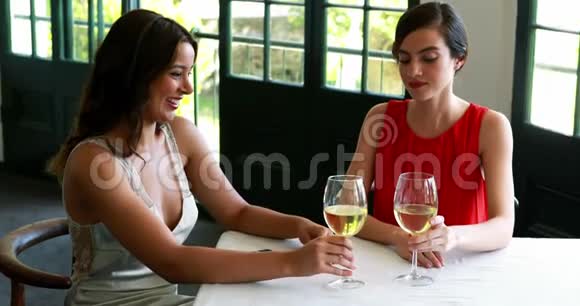 快乐的朋友在喝酒时相互交流视频的预览图