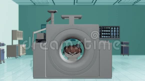 医院病房核磁共振扫描静态摄像机库存录像视频的预览图
