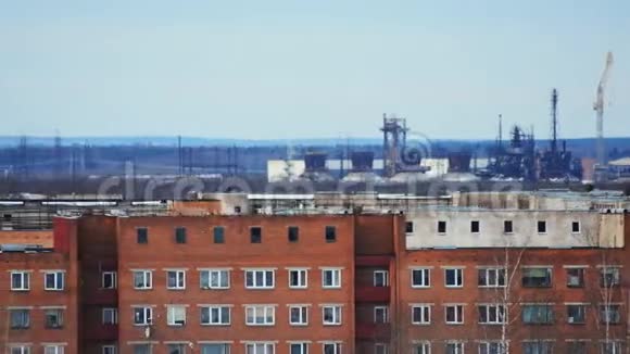 城市景观工业城市全景冬天视频的预览图