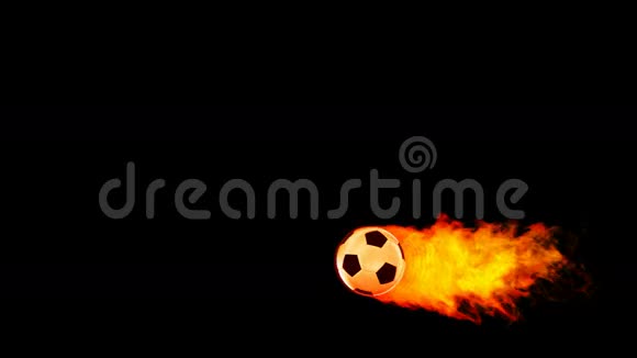 黑色背景下的足球火球视频的预览图