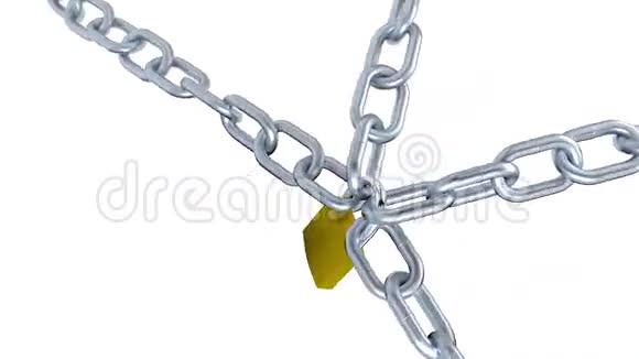 四个金属链锁在无限旋转一个挂锁视频的预览图
