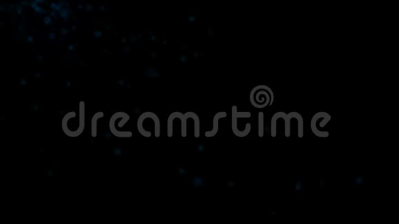 空间中许多蓝色的闪光粒子慢运动计算机生成抽象背景三维渲染视频的预览图