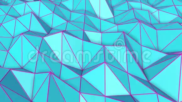 绿松石低聚表面覆盖缓慢变形抽象循环动画3D渲染视频的预览图