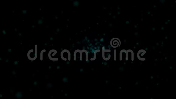 空间中许多蓝色的闪光粒子慢运动计算机生成抽象背景三维渲染视频的预览图