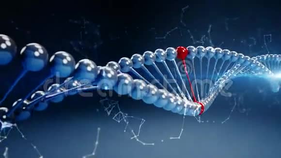 蓝色背景与旋转脱氧核糖核酸视频的预览图