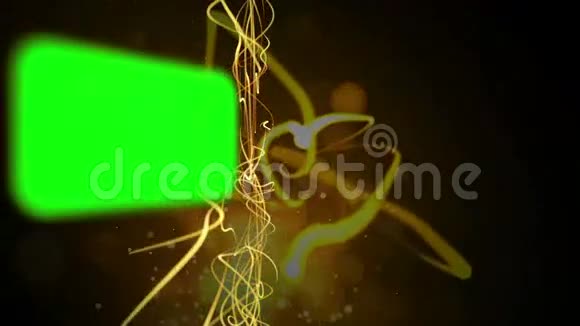 带有抽象金色线条的绿色屏幕蒙太奇视频的预览图
