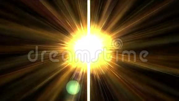 用射线激光光纤线照射金色阳光科学未来光能量视频的预览图