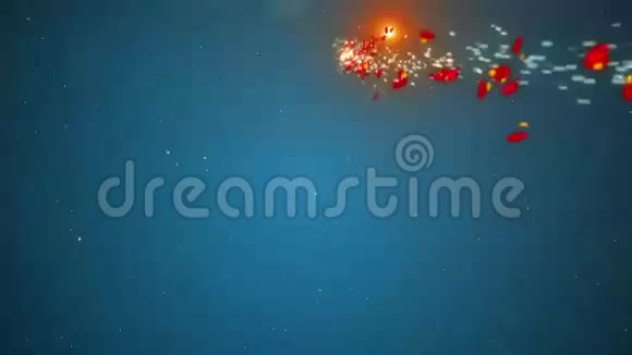 圣诞树闪闪发光节日背景蓝色视频的预览图