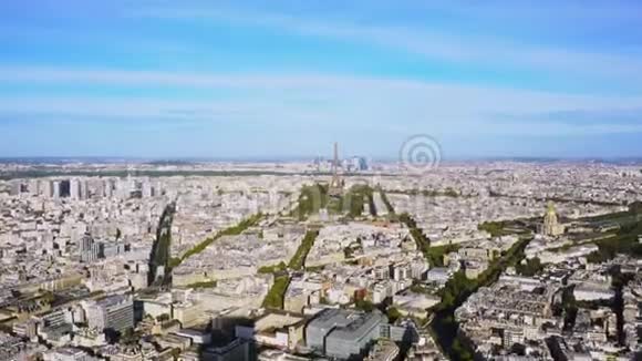 埃菲尔铁塔和巴黎城市景观视频的预览图