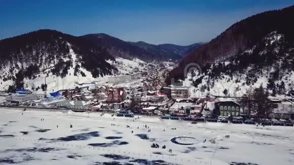 俄罗斯冬季的空中景观视频的预览图