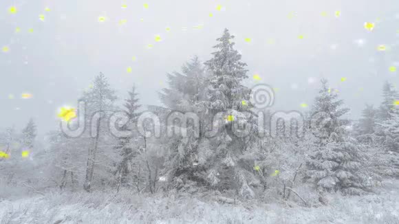 五颜六色的雪花散发着金色的光芒视频的预览图