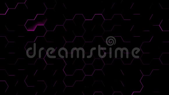 带有紫色光的六角形纹理3D译文视频的预览图